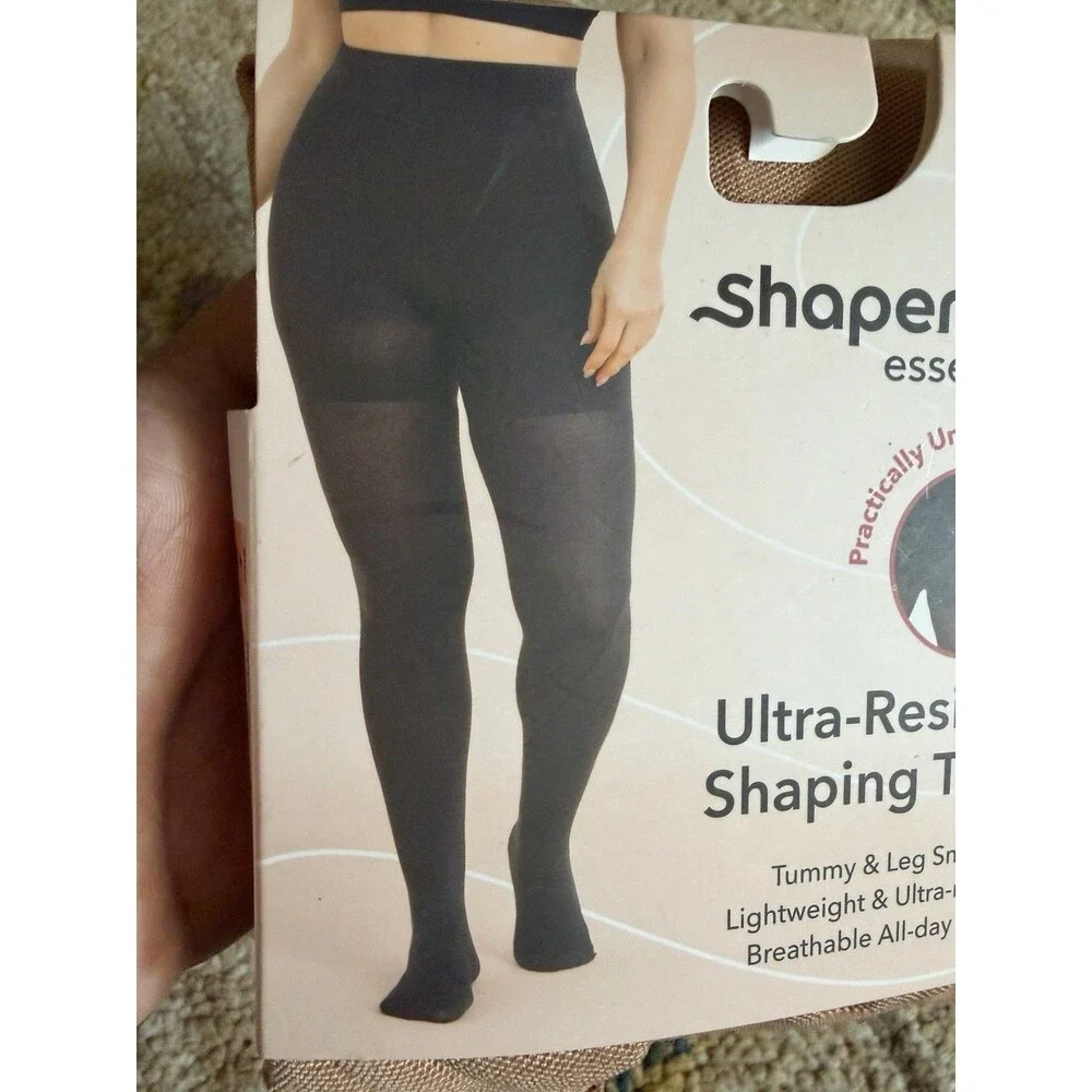 Shapermint Essentials Ultra-Resistant Shaping Tights Tan Size Small